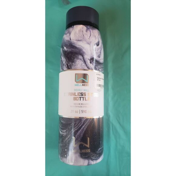 Wellness Double Wall Stainless Steel Marbled 20 oz / 590ml Bottle - Picture 1 of 10